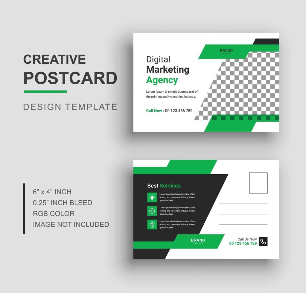 Postcard template, Business or corporate postcard design 21 Pertaining To Postcard Size Template