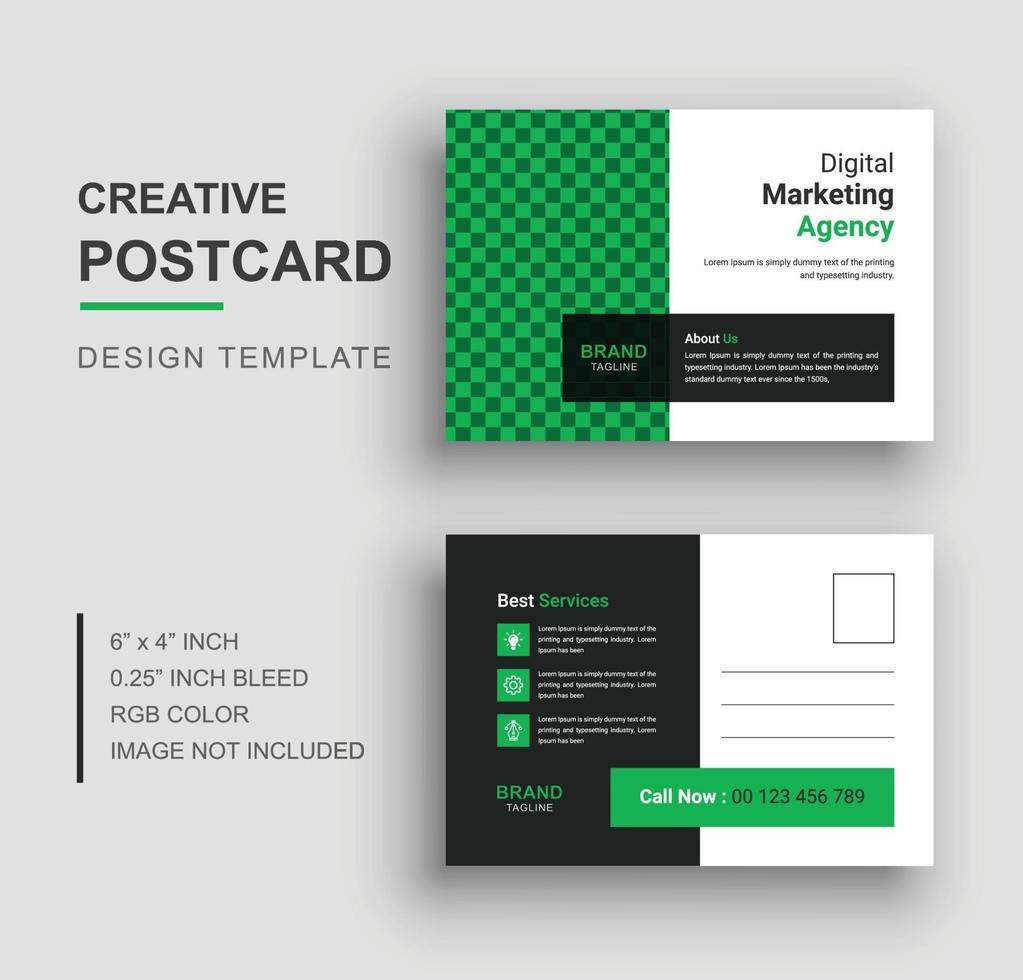 Postcard template, Business or corporate postcard design vector