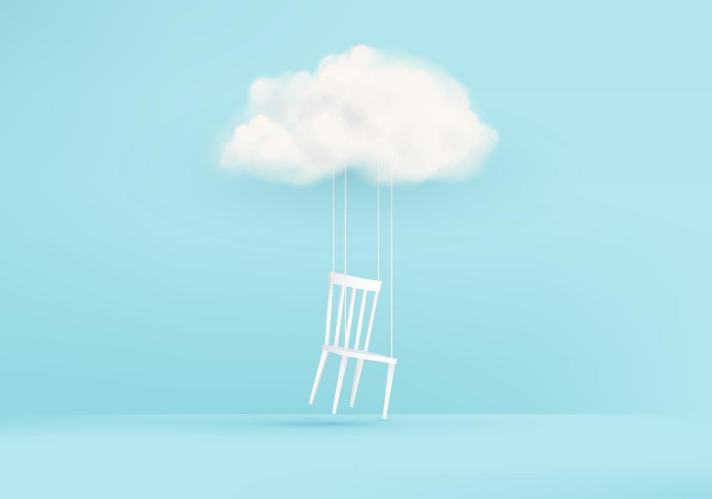 Business idea concept of 3D render in one direction clouds background vector