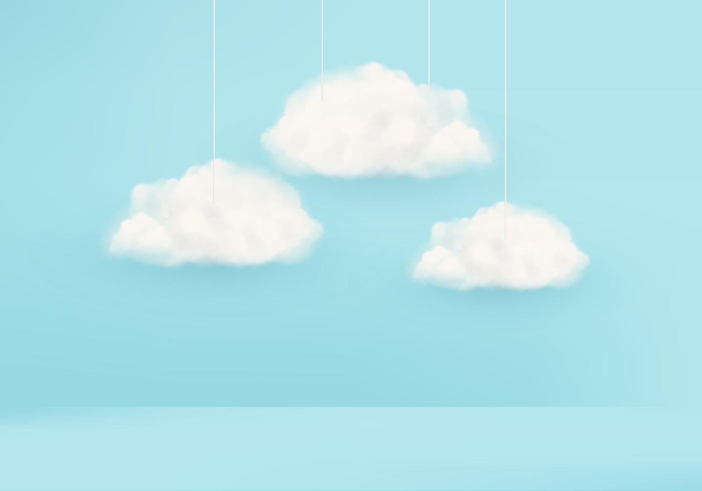 Concepto de idea de negocio de render 3d en una dirección fondo de nubes vector