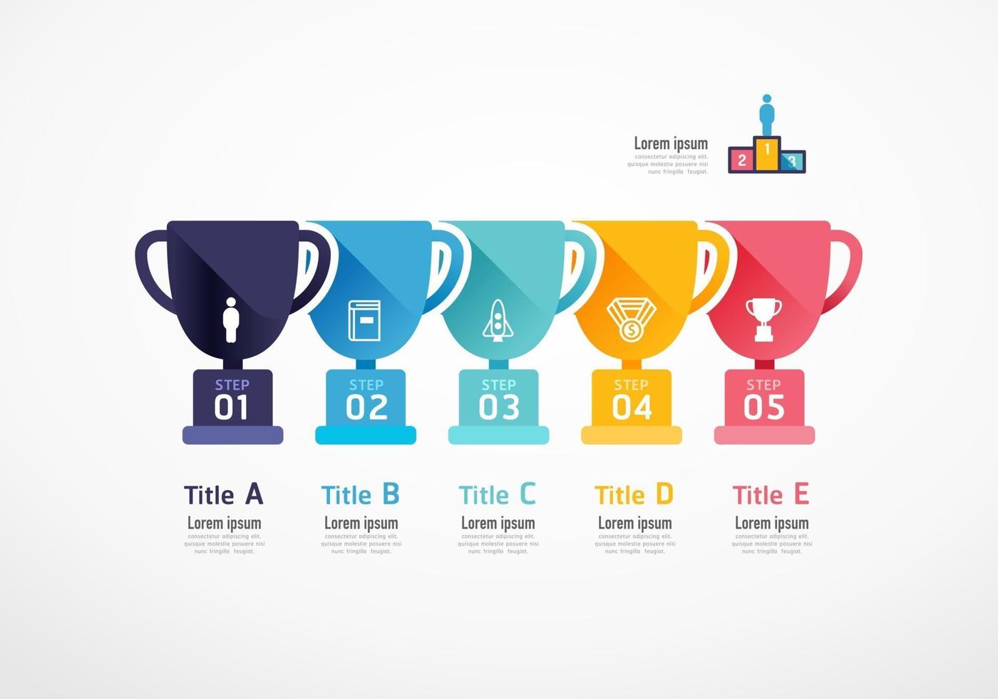 Trophy infographic. Business concept. Vector slide template.