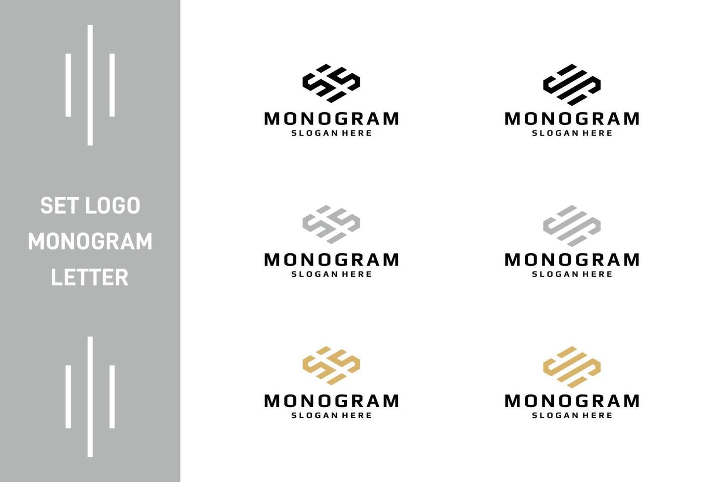 set of initial letter S logos vector