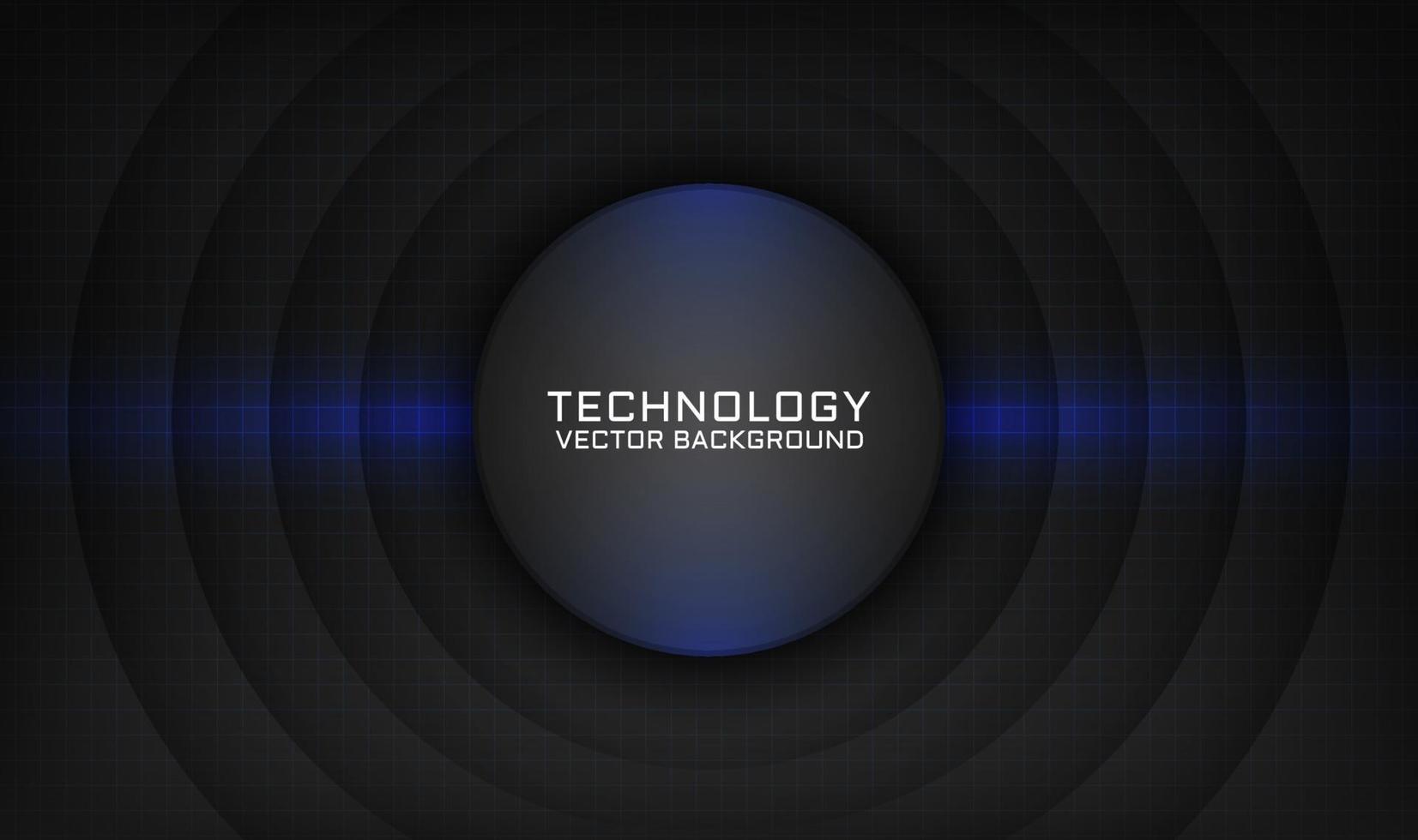 Abstract 3D black technology background overlap layer with blue light vector