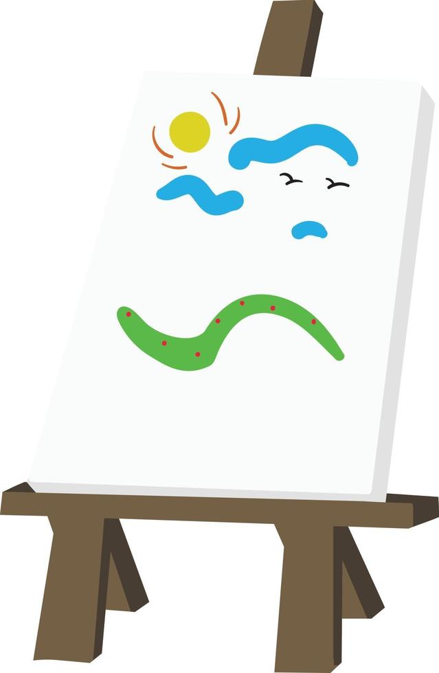 Art Canvas and Easel Vector. Tools used by Artist Vector Graphics.