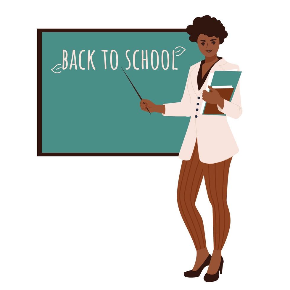 African American teacher points to the blackboard in the classroom 3022040 Vector Art at Vecteezy African American teacher points to the blackboard in the classroom 3022040 Vector Art at Vecteezy