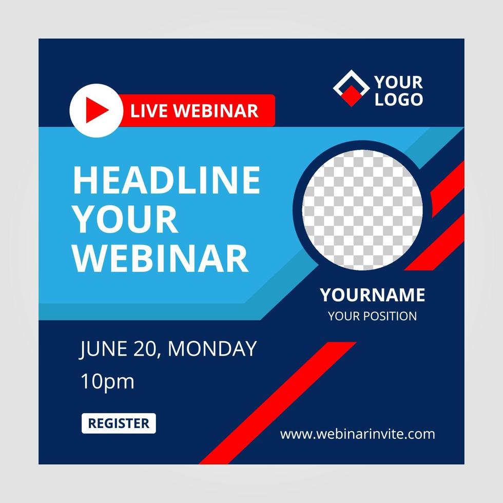 Banner webinar conference design template vector