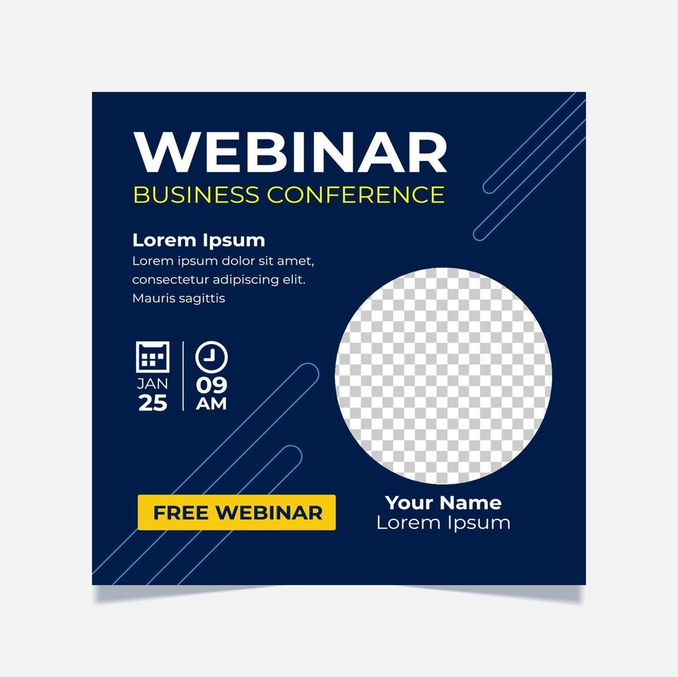 Banner webinar conference design template vector