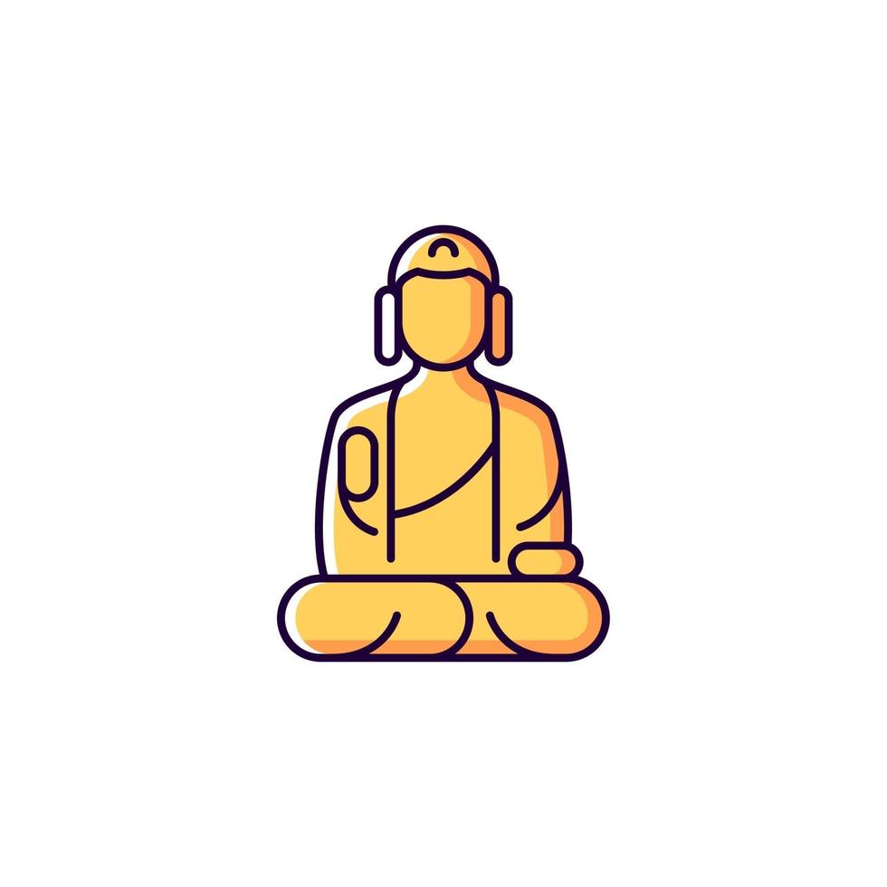 Shan buddha museum yellow RGB color icon. vector