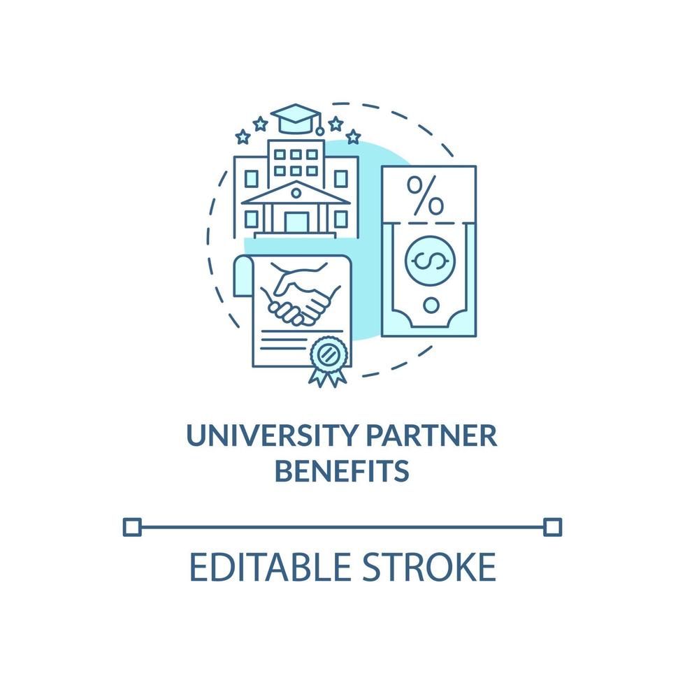 University partner benefits concept icon vector