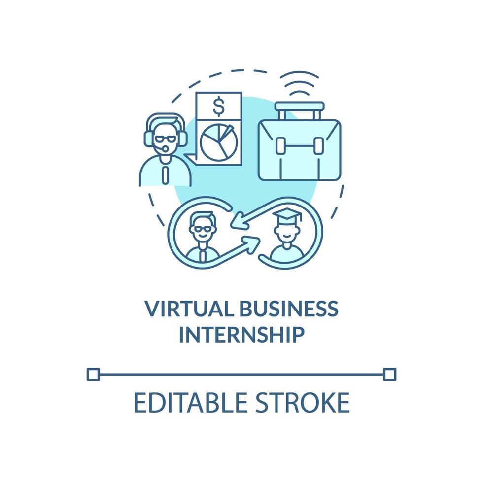 Virtual business internship concept icon vector