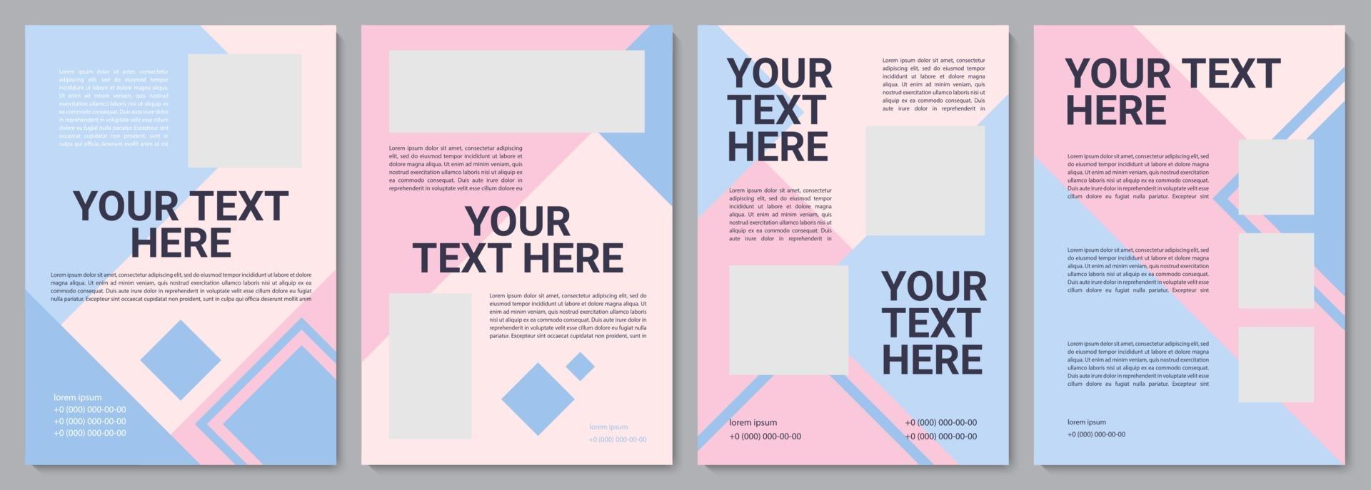 Pastel pink promotional brochure template vector