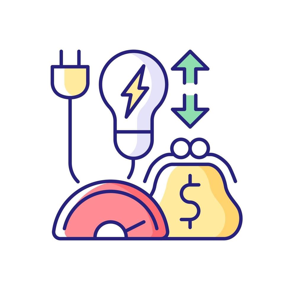 Energy efficiency program RGB color icon vector