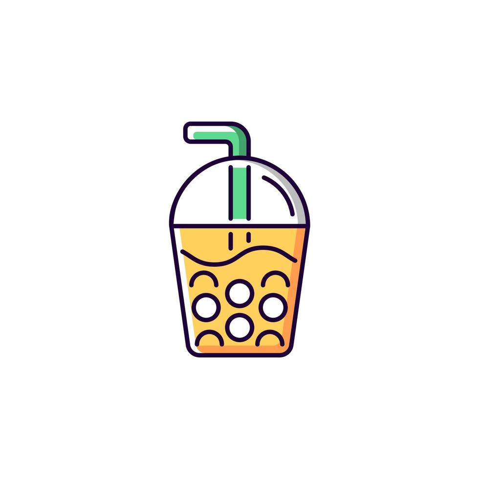 Bubble tea RGB color icon. vector