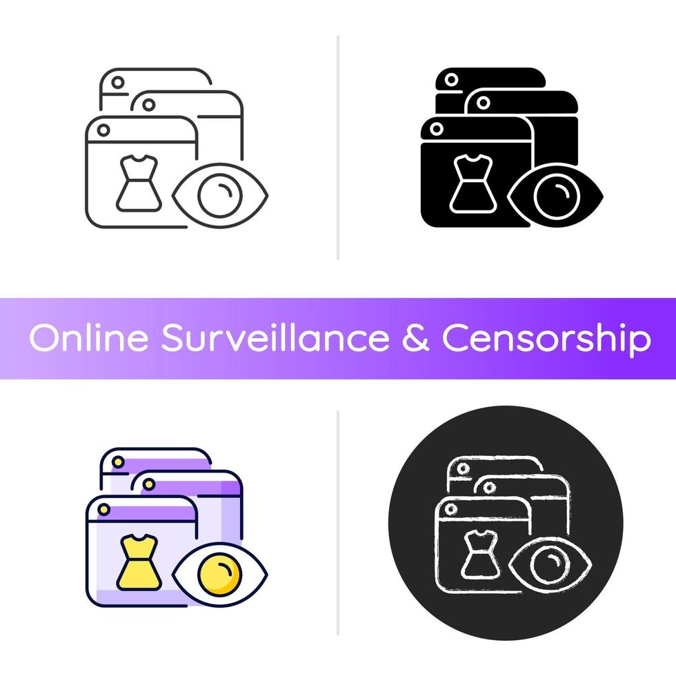 Online behavioral tracking icon vector