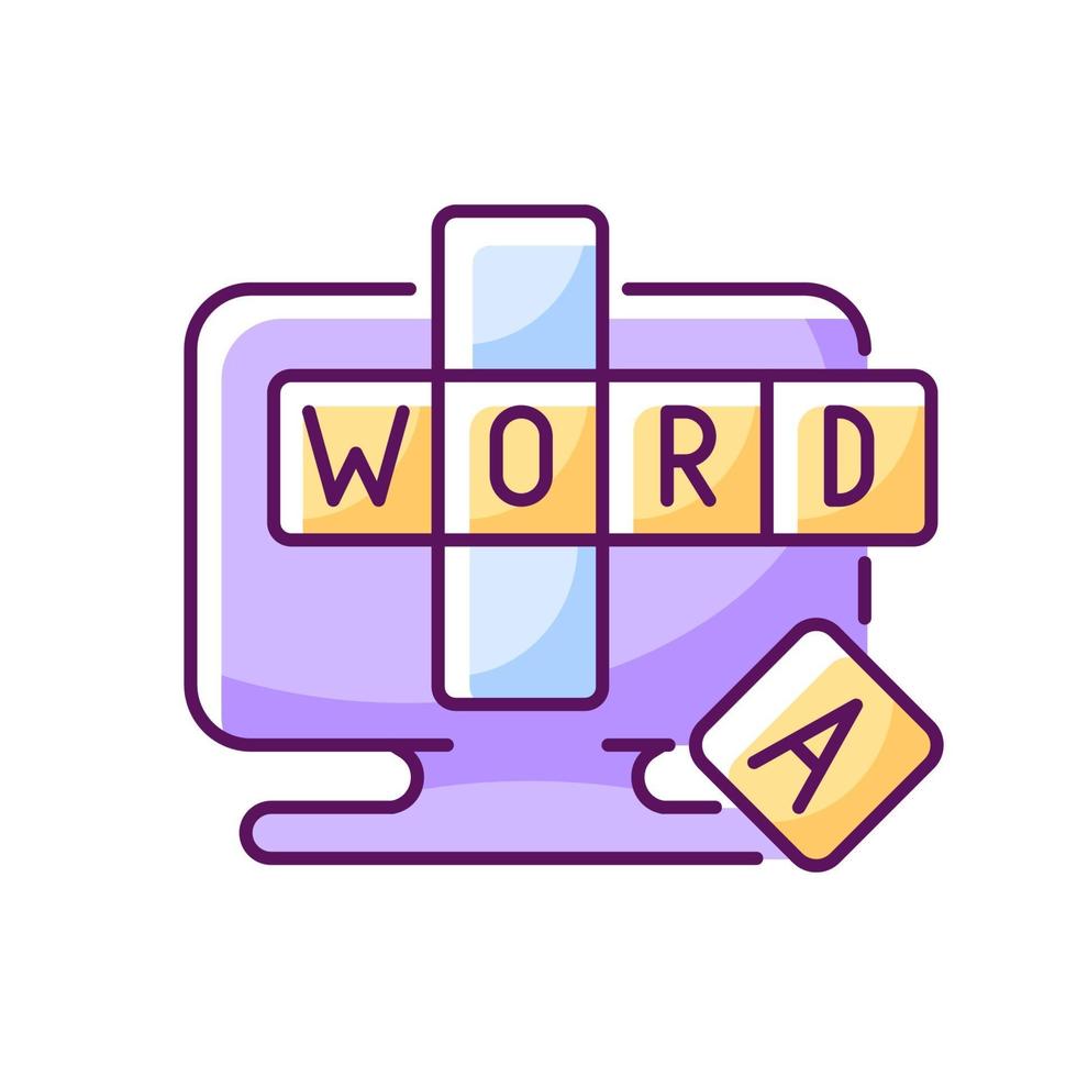 Online word games RGB color icon vector