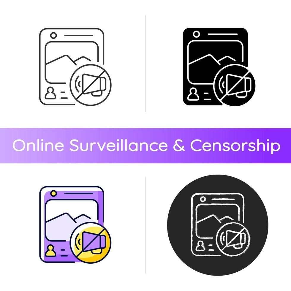 Social media censorship icon vector