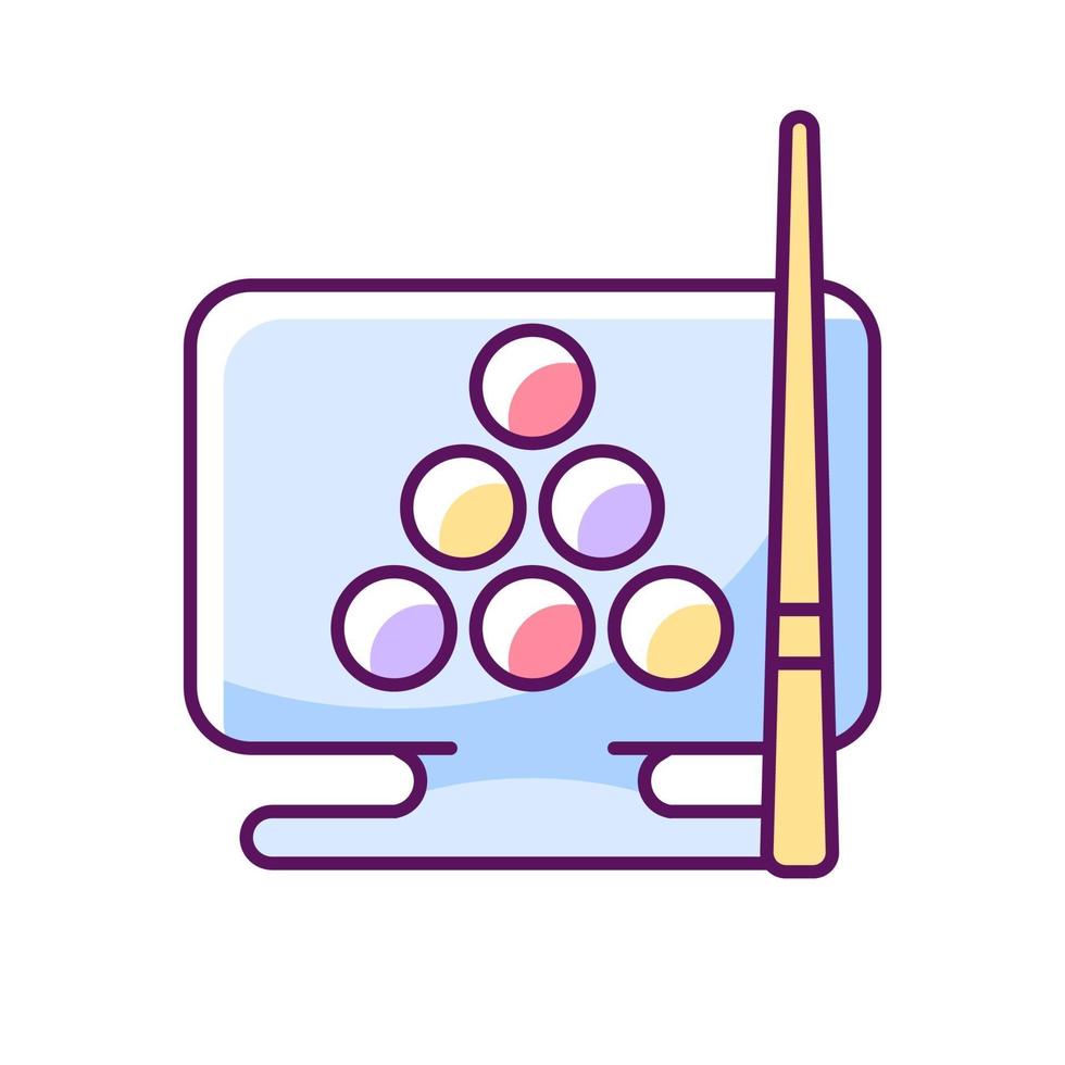 Online billiard games RGB color icon vector