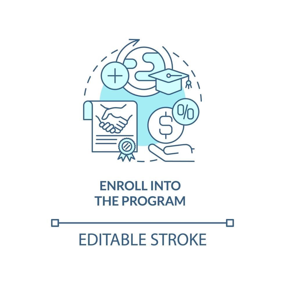 Enroll into internship program concept icon vector