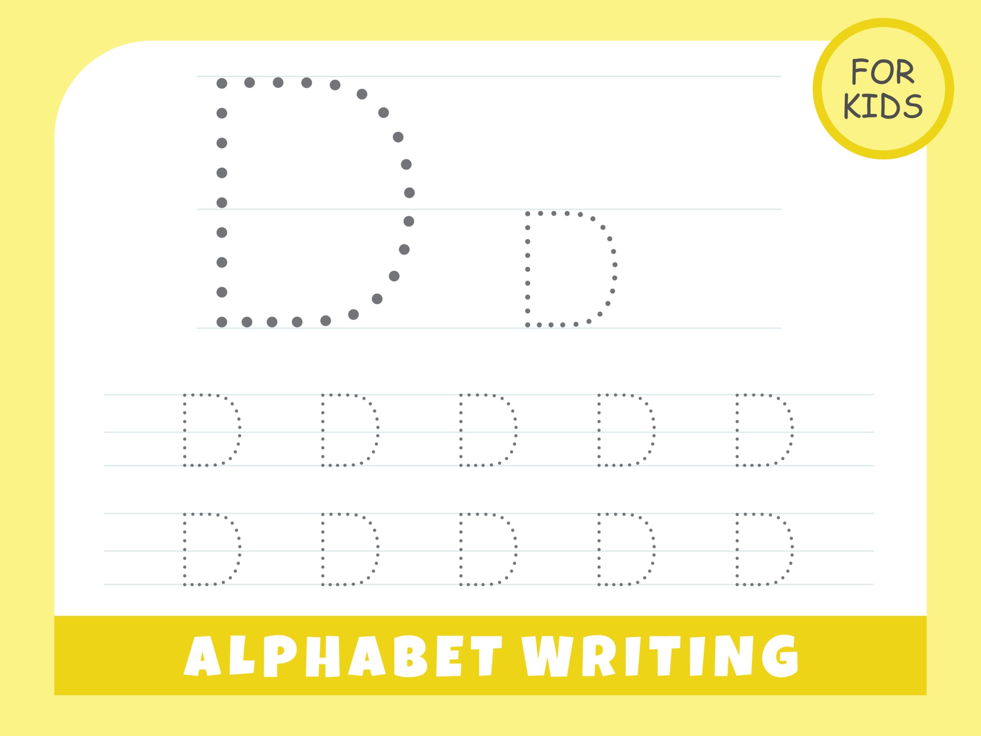 letter d tracing alphabet worksheets free vector 3022292 vector art at vecteezy
