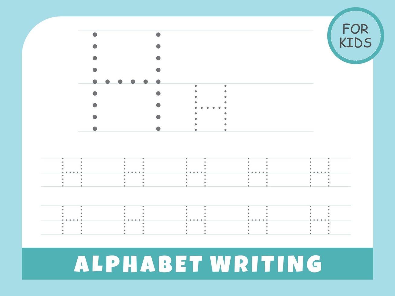 letter h tracing alphabet worksheets free vector 3022299 vector art at vecteezy