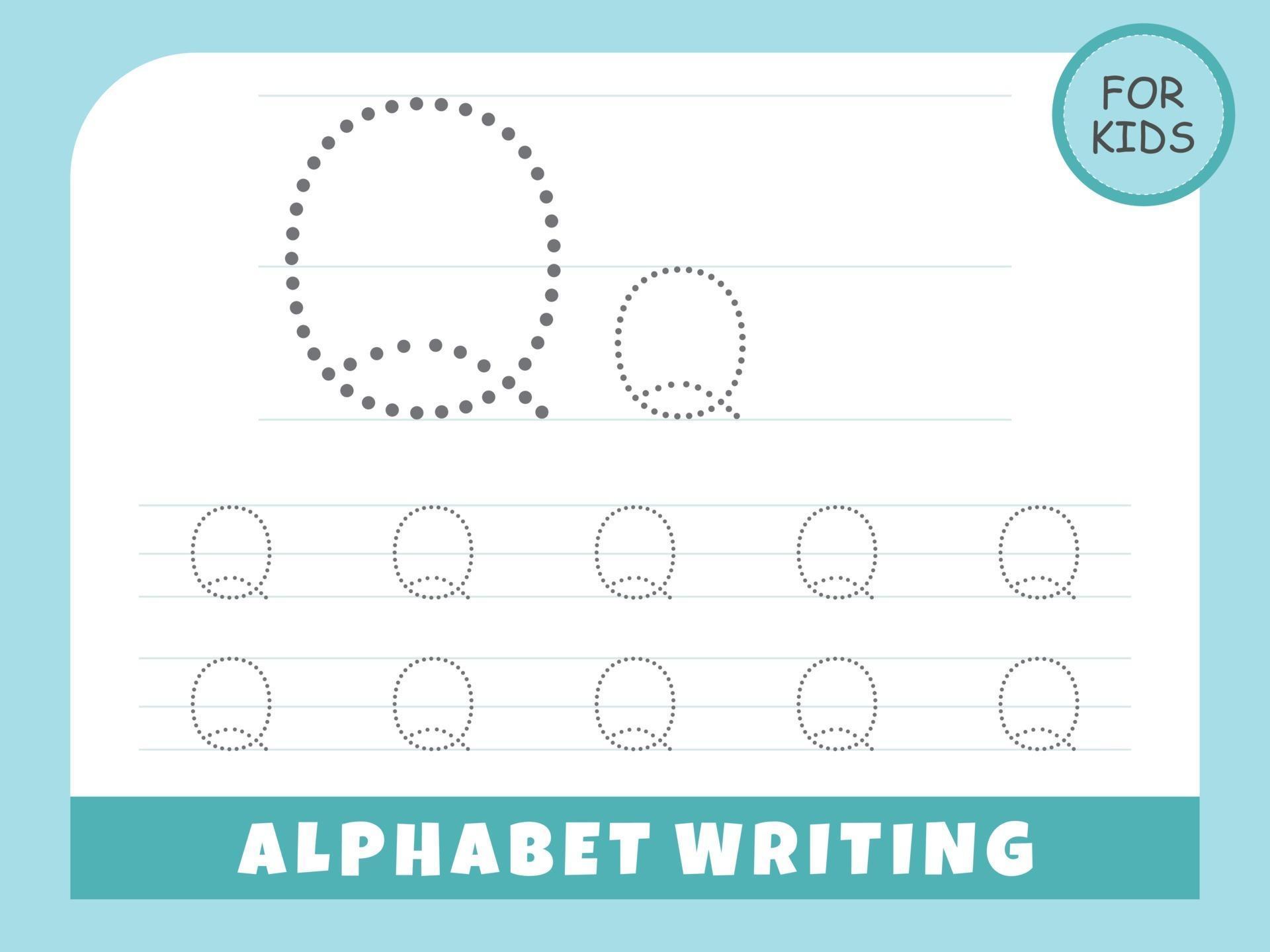 letter q tracing alphabet worksheets free vector 3022303 vector art at vecteezy