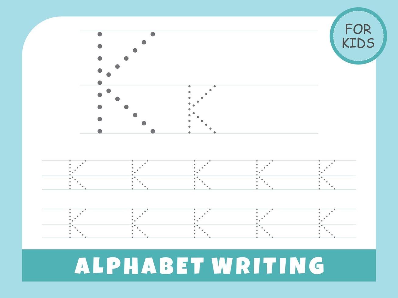 letter k tracing alphabet worksheets free vector 3022305 vector art at vecteezy