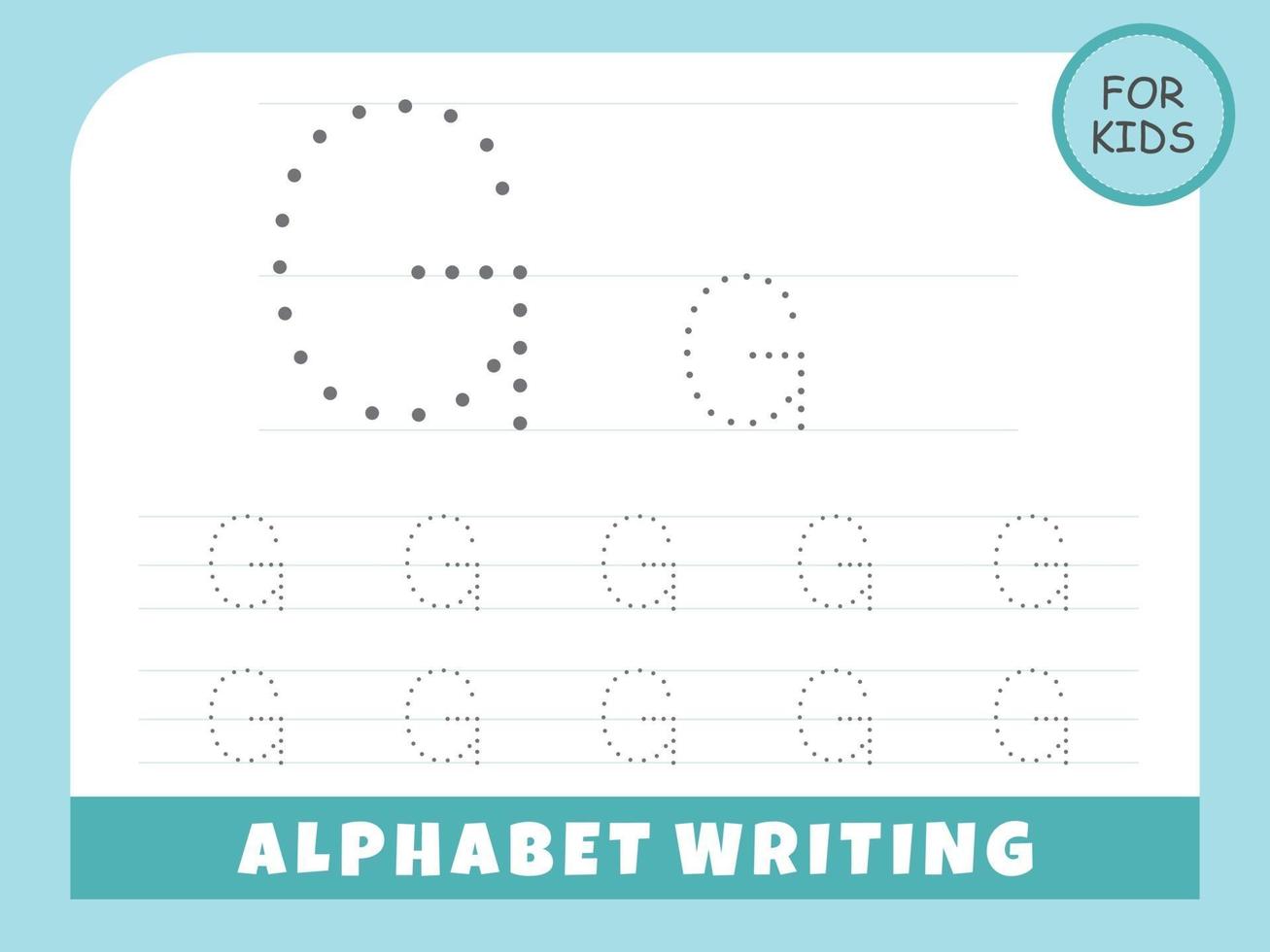letter g tracing alphabet worksheets free vector 3022309 vector art at vecteezy