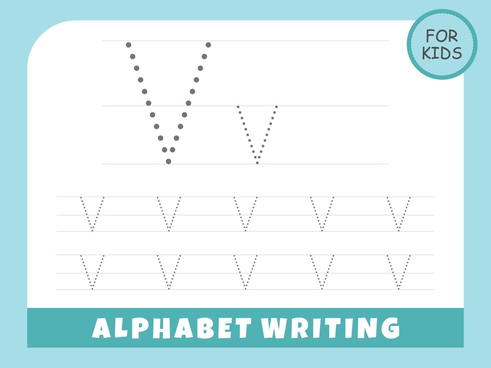 letter v tracing alphabet worksheets free vector 3022310 vector art at vecteezy