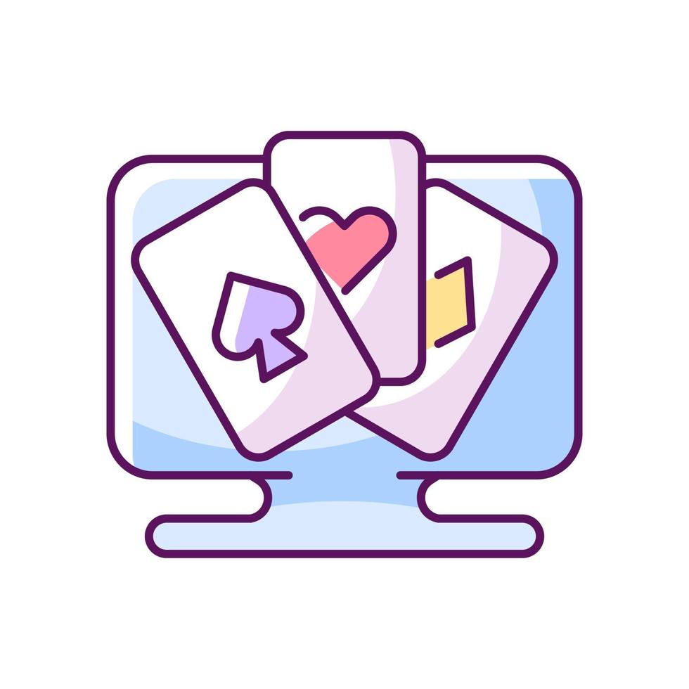 icono de color rgb de juego de cartas vector
