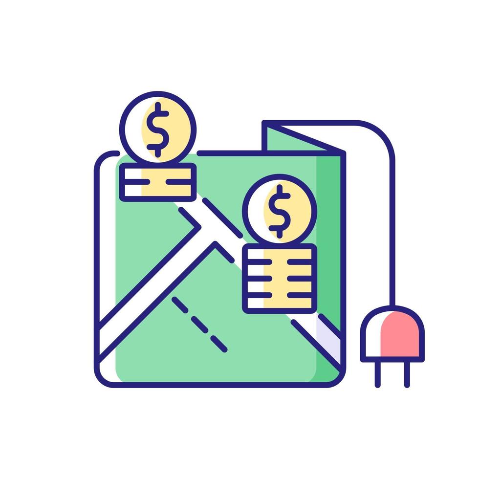 Pricing by locality RGB color icon vector