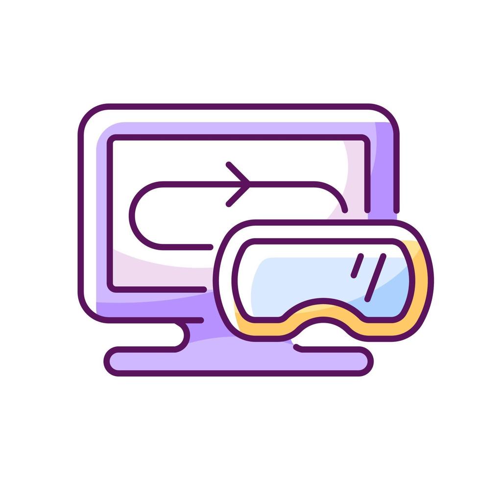 VR games RGB color icon vector