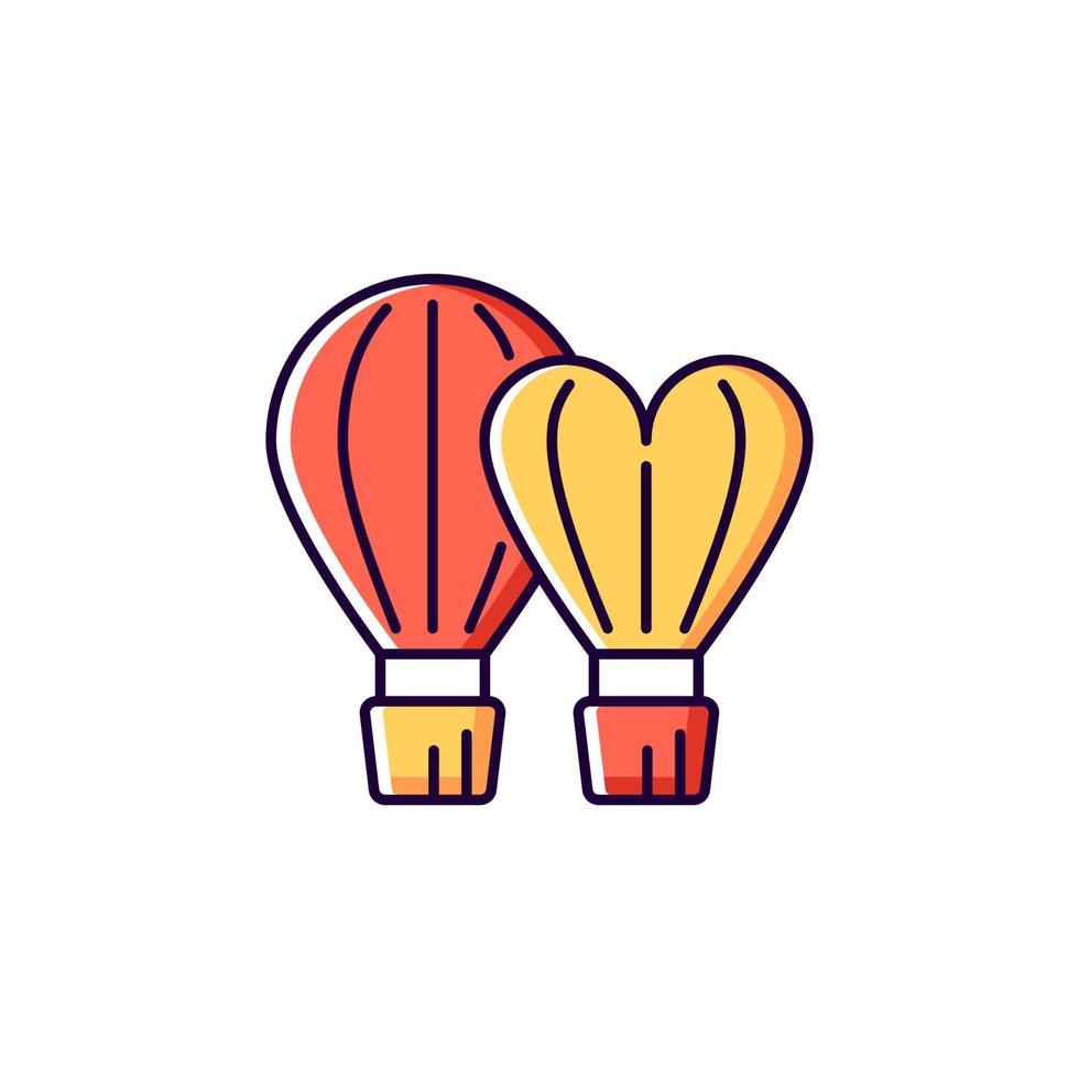 Taiwan International balloon festival red and yellow RGB color icon. vector