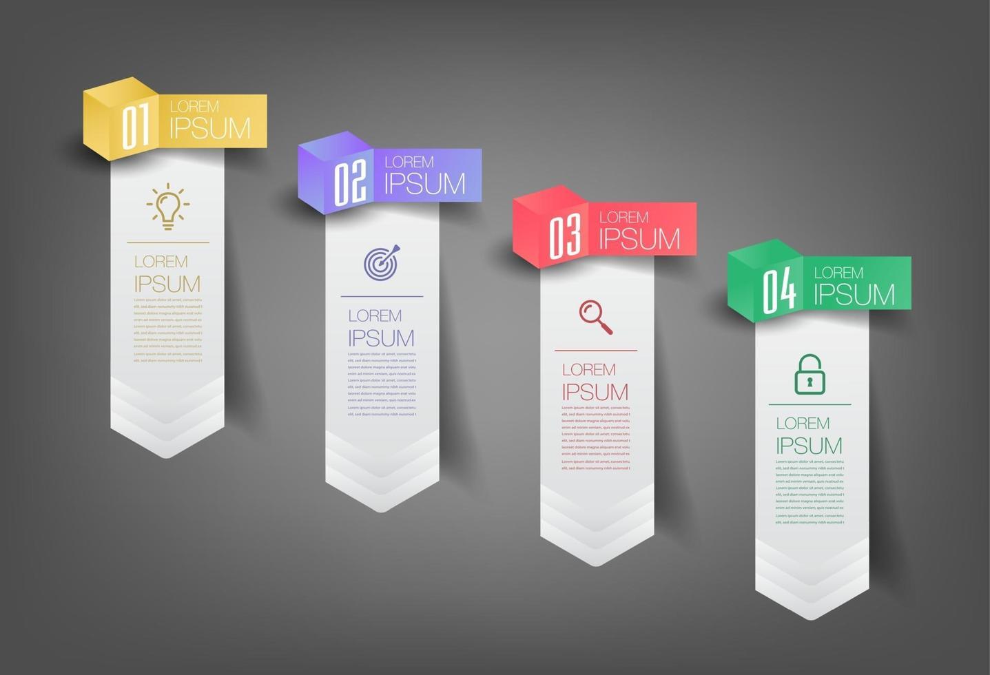 modern text box template, infographics banner vector