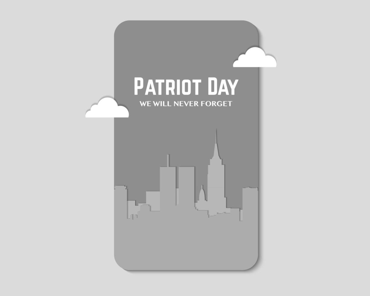 9 11 papel del teléfono del paisaje de nueva york del día del patri vector