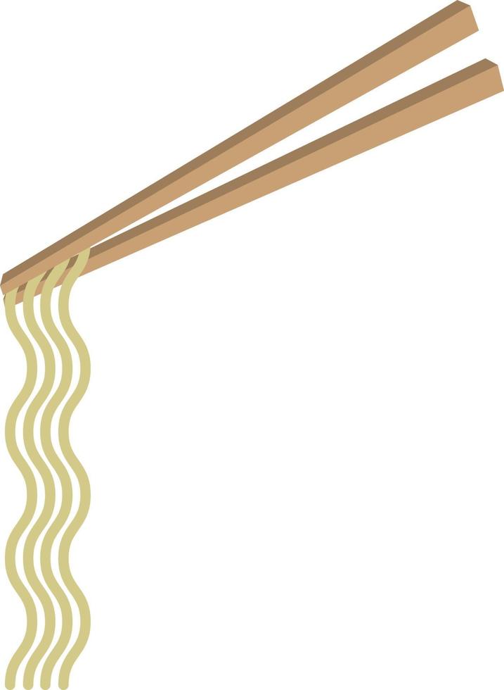 Chopsticks with Noodles in cartoon style vector