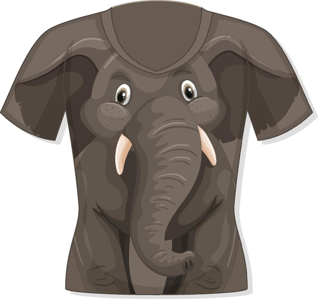 Front of t-shirt with elephant pattern vector