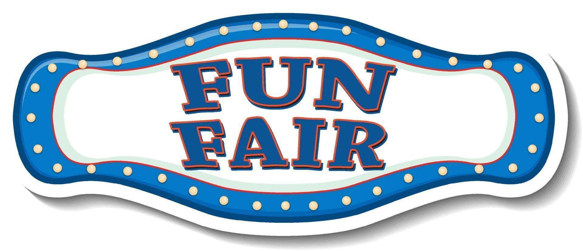 Sticker template with Funfair banner isolated vector