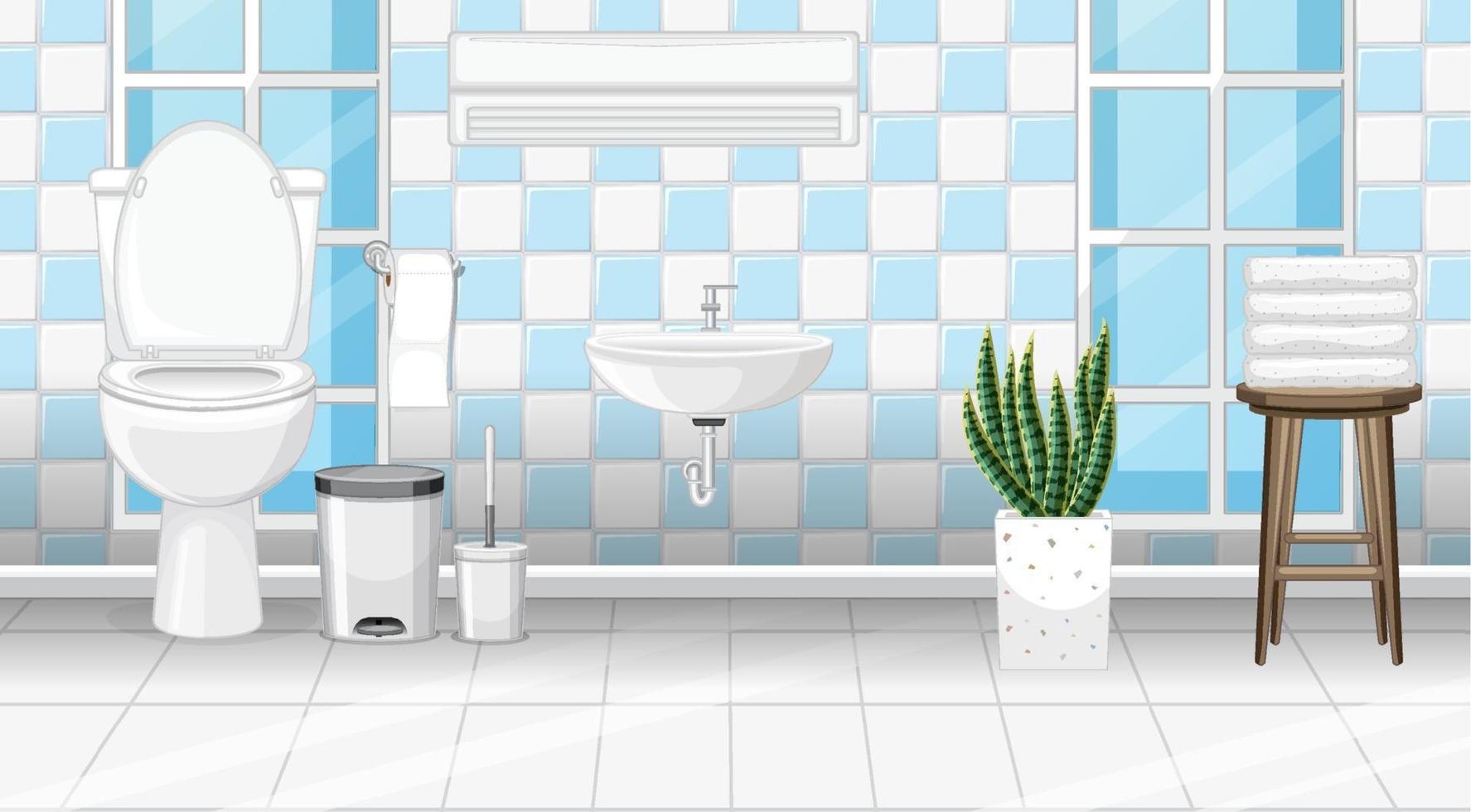 diseño de interiores de baño con muebles vector