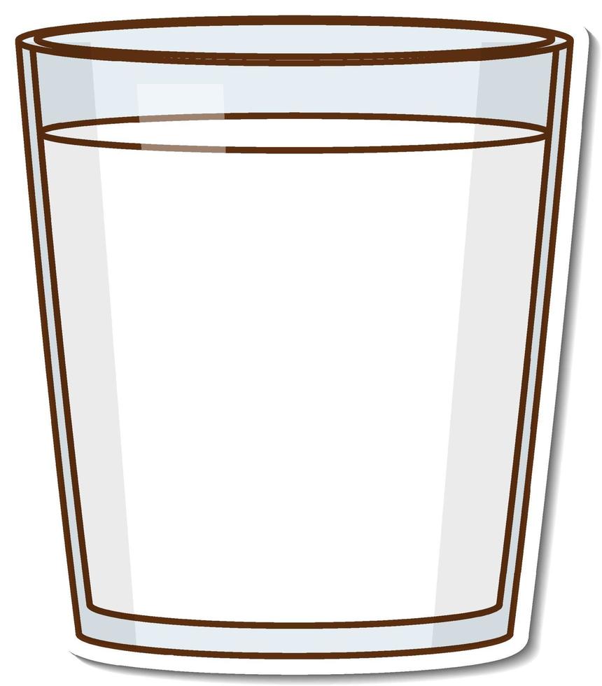 Pegatina vaso de jugo de naranja sobre fondo blanco. vector