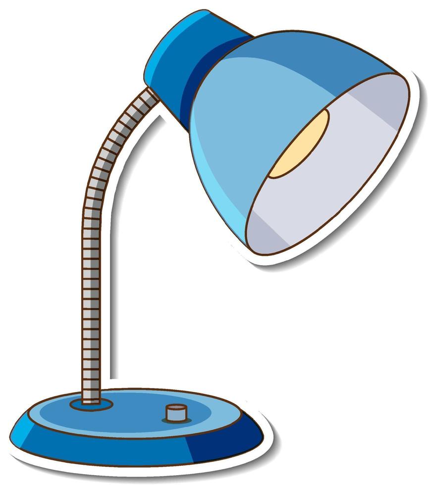 A blue table lamp sticker on white background vector