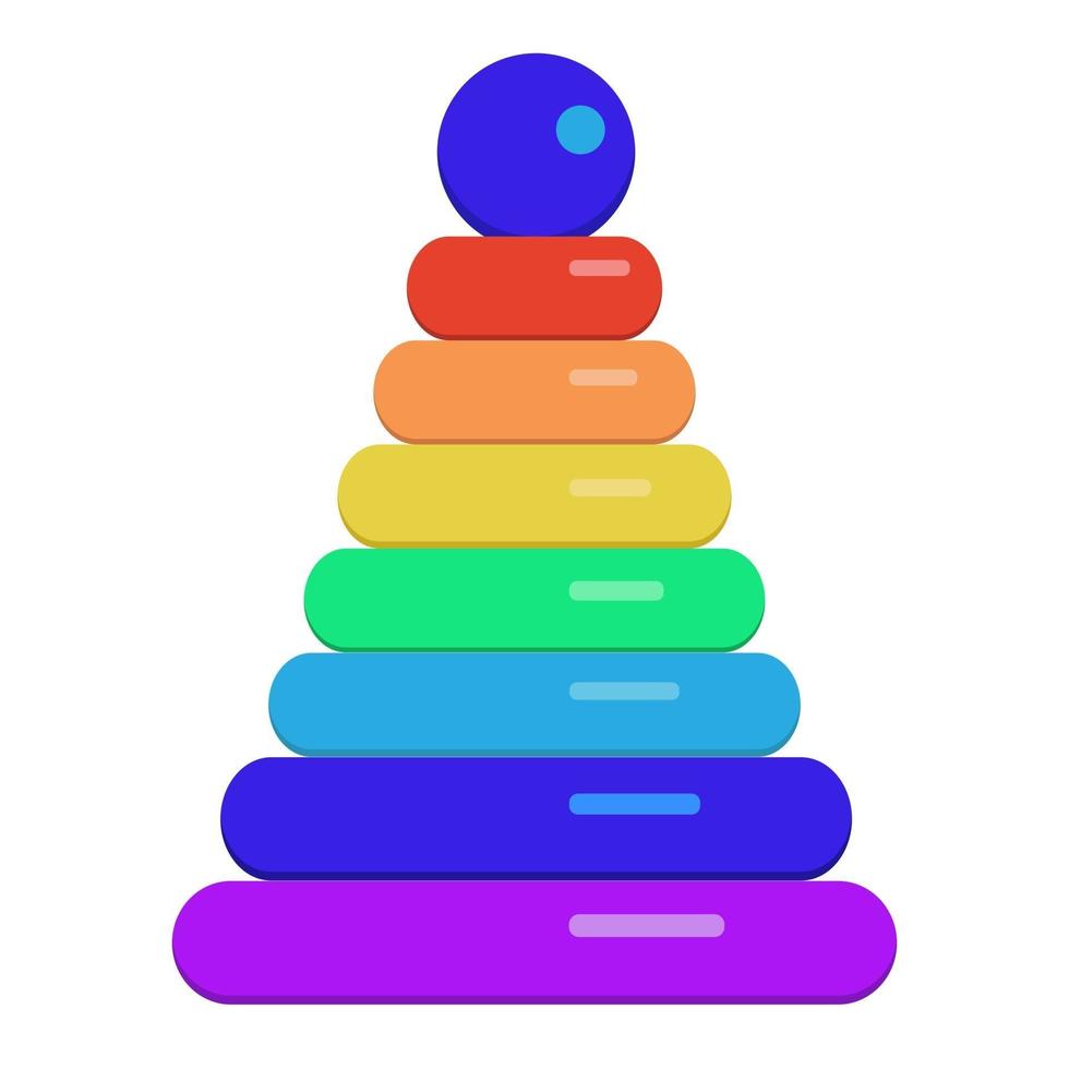 Toy pyramid with colored rings for early child development vector
