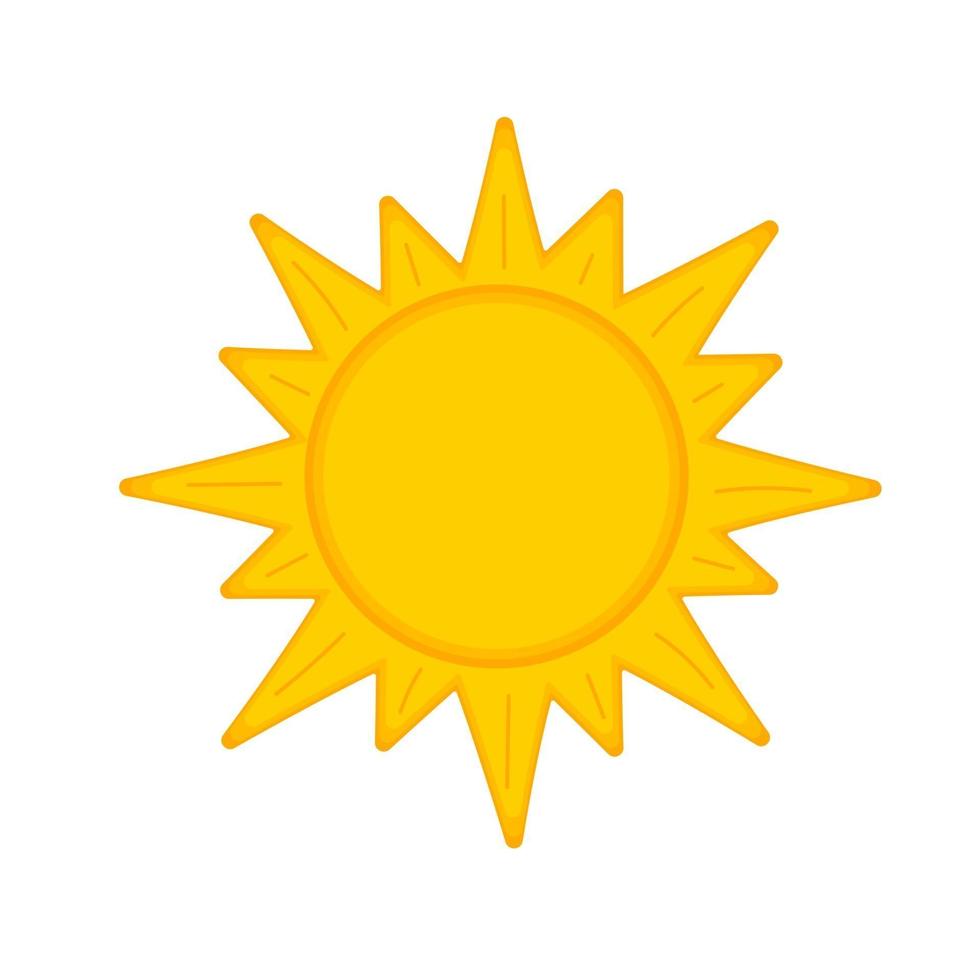 icono de sol de dibujos animados. símbolo de primavera o verano vector