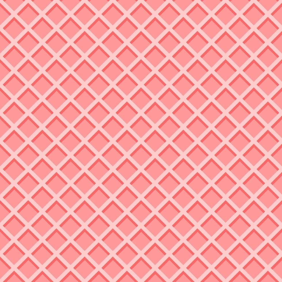Ice cream waffle cone texture. Pink wafer background vector