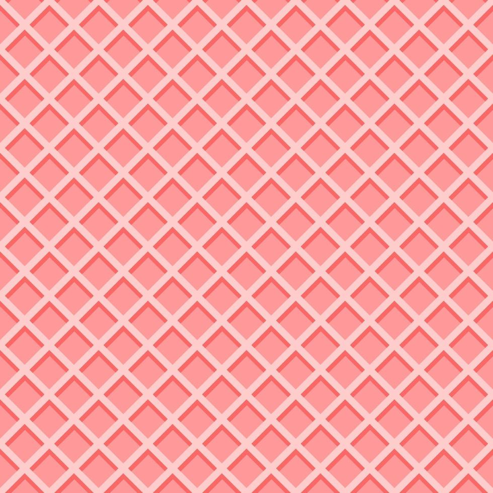 Ice cream waffle cone texture. Pink wafer background vector