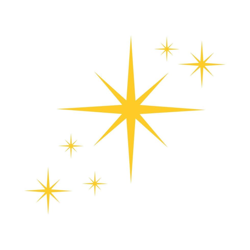 Yellow stars sparkles. Golden twinkles icon vector