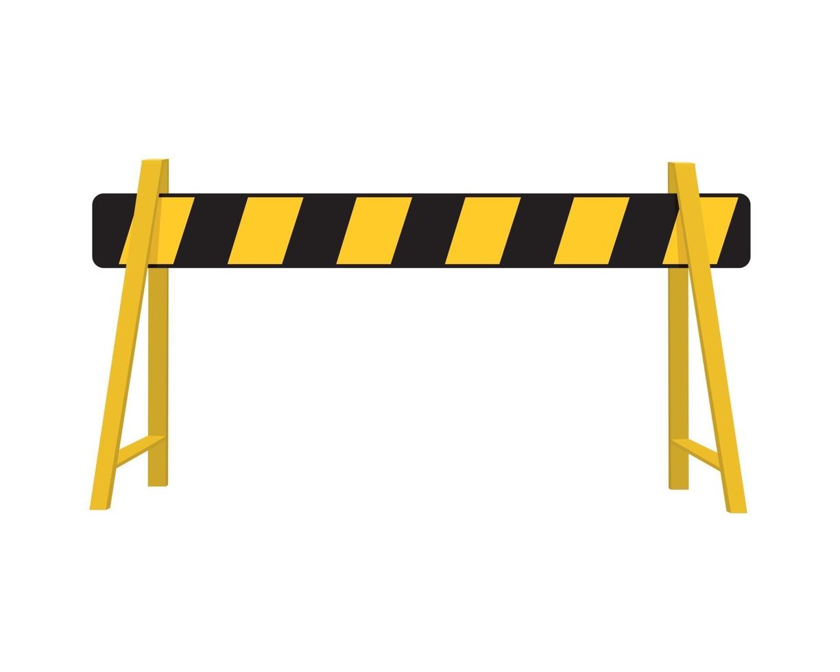 Road barrier. Striped traffic obstacle vector