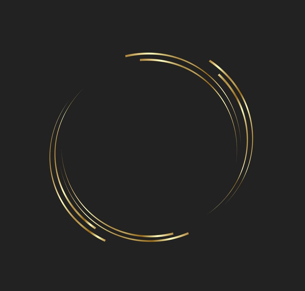 Abstract golden lines in circle form, Design element logo luxury vector