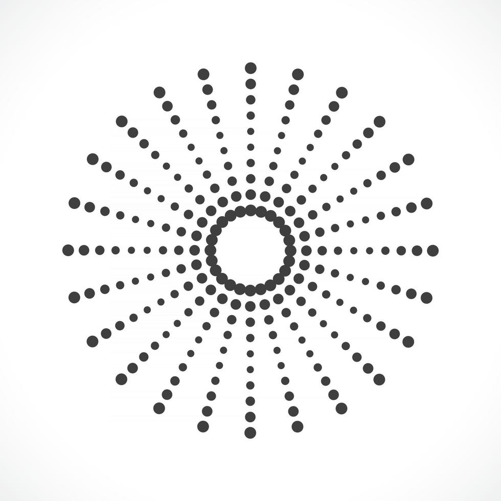 Abstract circle frame halftone dots logo emblem design. Round icon dot vector