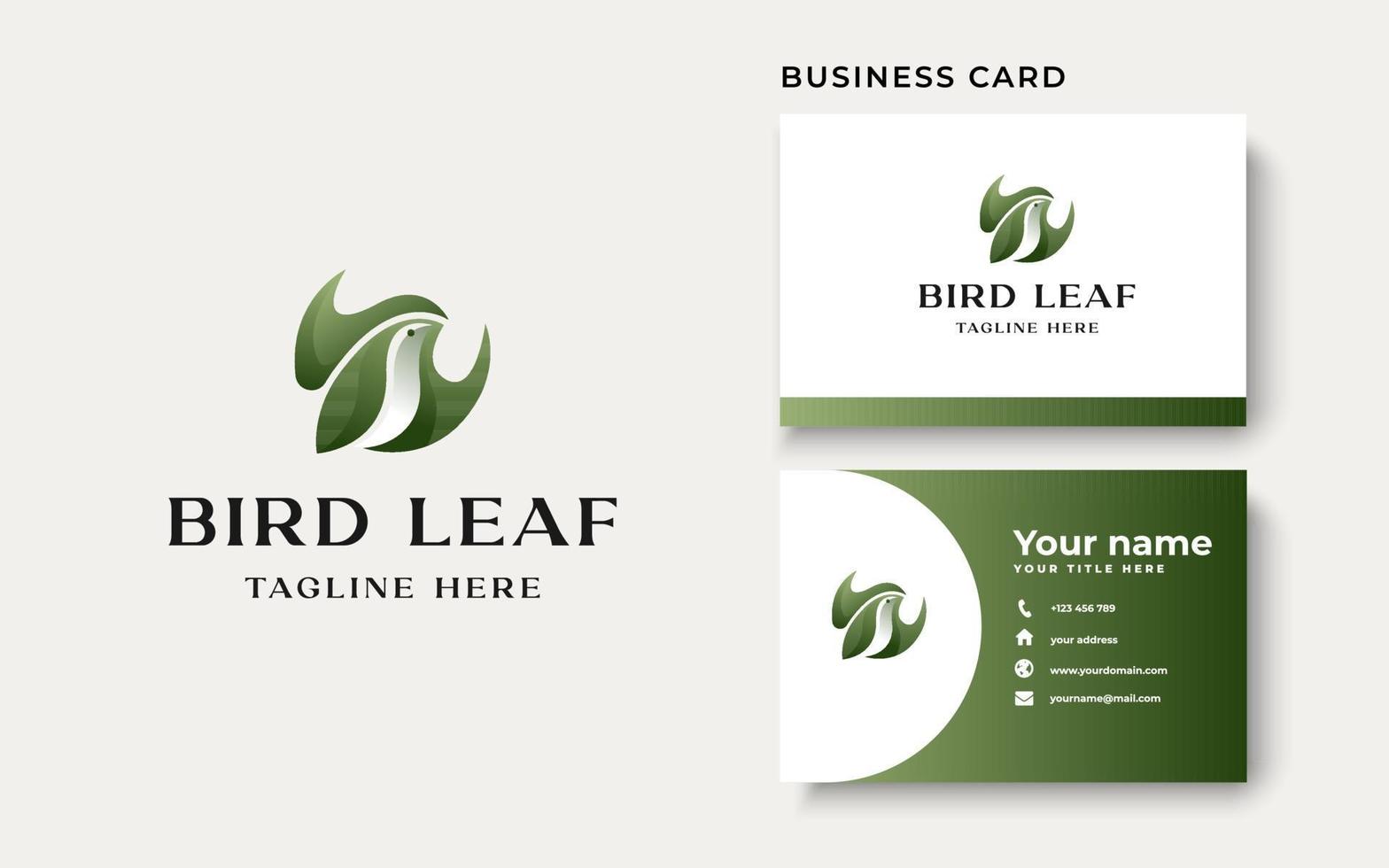 Bird with Leaf Concept Logo Template Isolated in White Background vector