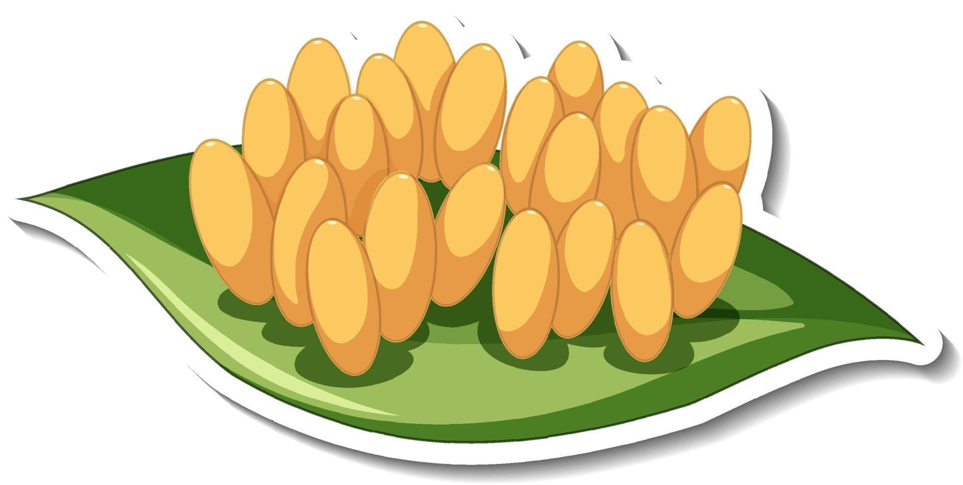 A sticker template with eggs of butterfly isolated vector